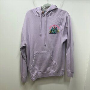 Killer acid purple space invasion hoodie cat print novelty large